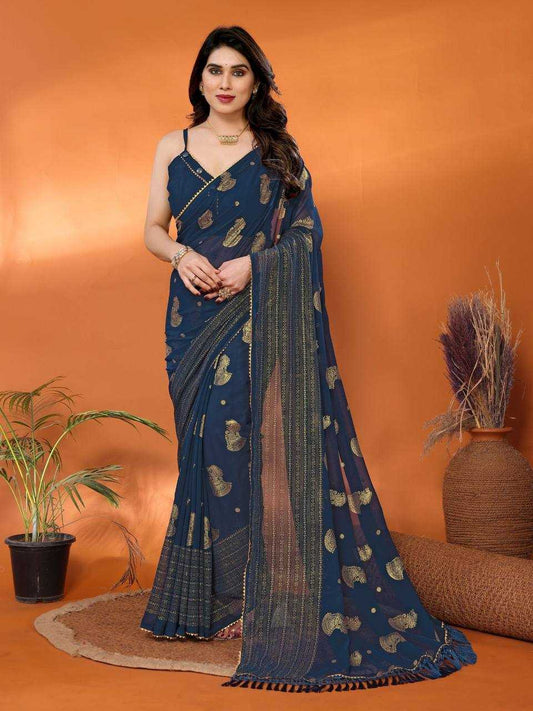Royal Gleam Georgette-Silk Saree