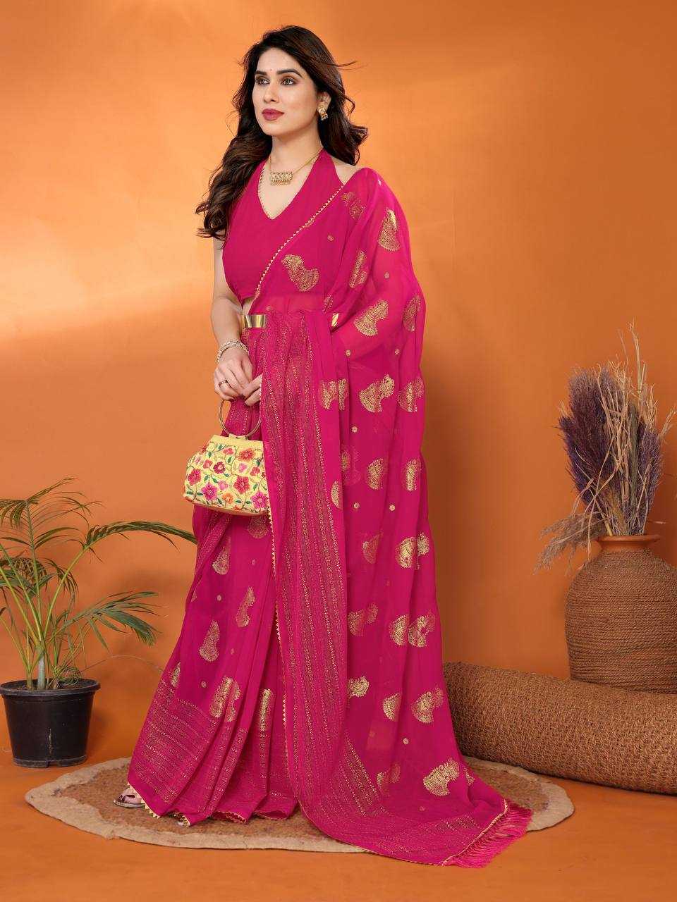 Royal Gleam Georgette-Silk Saree