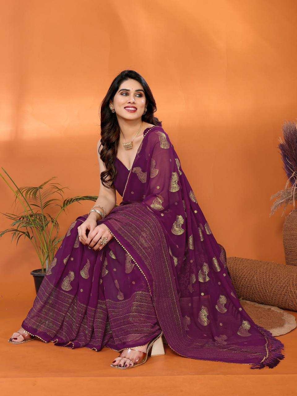 Royal Gleam Georgette-Silk Saree