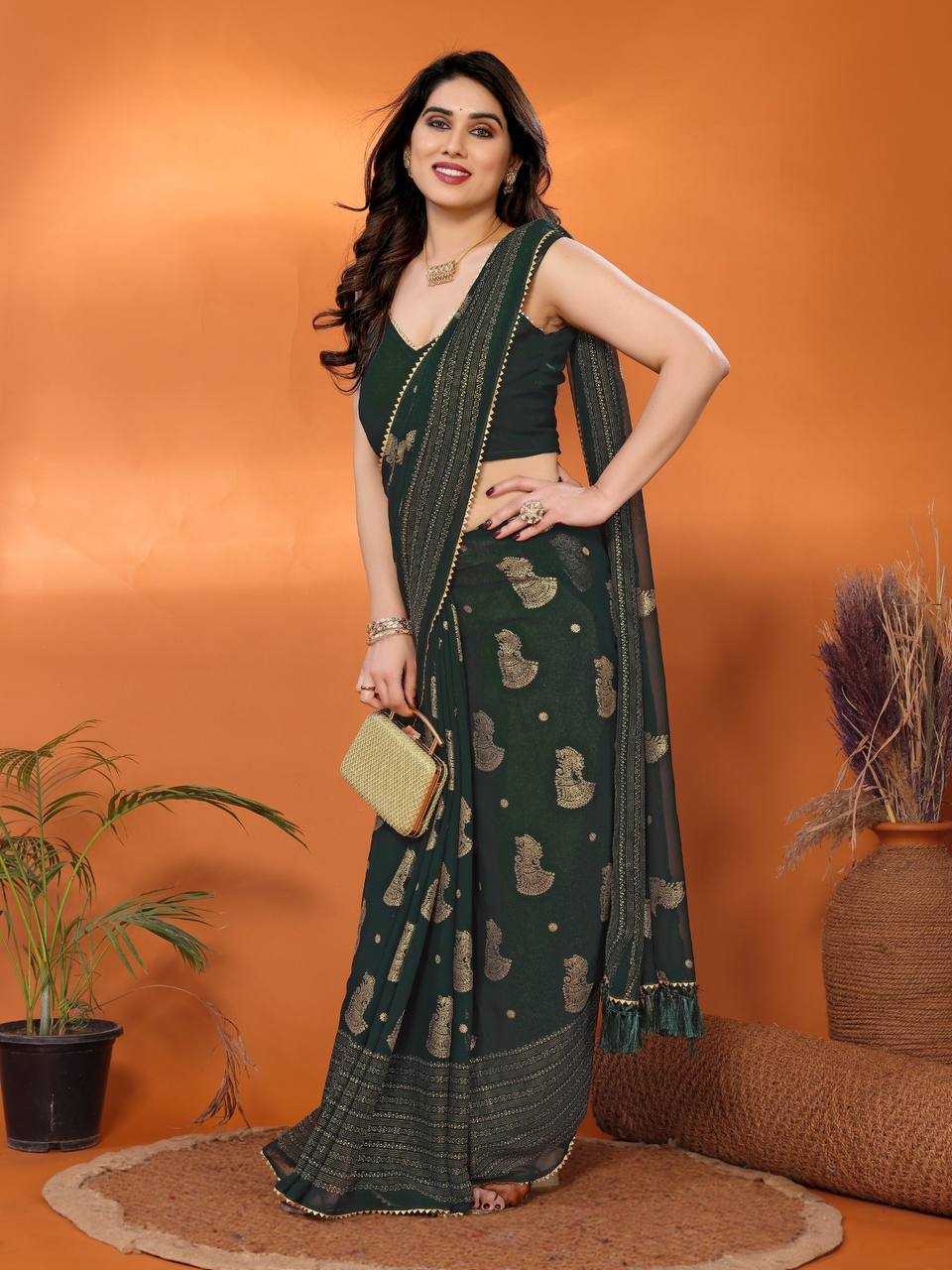 Royal Gleam Georgette-Silk Saree
