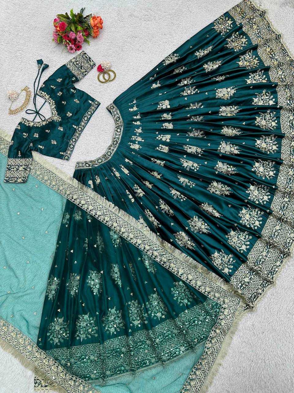 Royal Radiance Japan-Satin Lehenga Set for Women